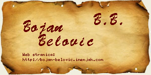 Bojan Belović vizit kartica